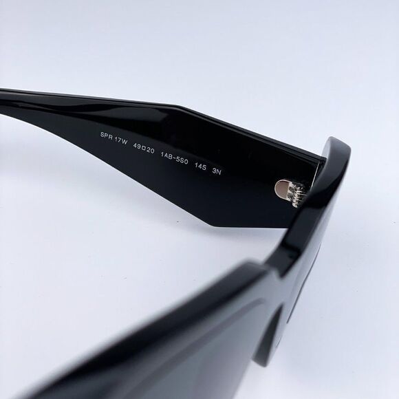 NEW ☀️ Prada PR17WS 1AB5S0 Black Gray Rectangle Unisex Sunglasses - Picture 11 of 12